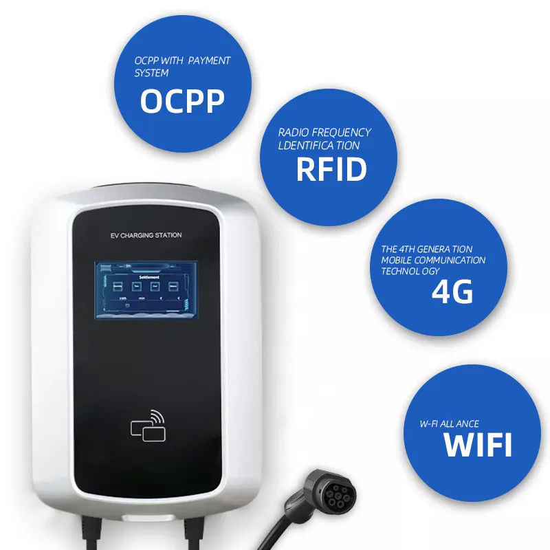 Trạm sạc EV gắn tường kết nối WIFI 3 pha tiêu chuẩn Châu Âu cho gia đình
