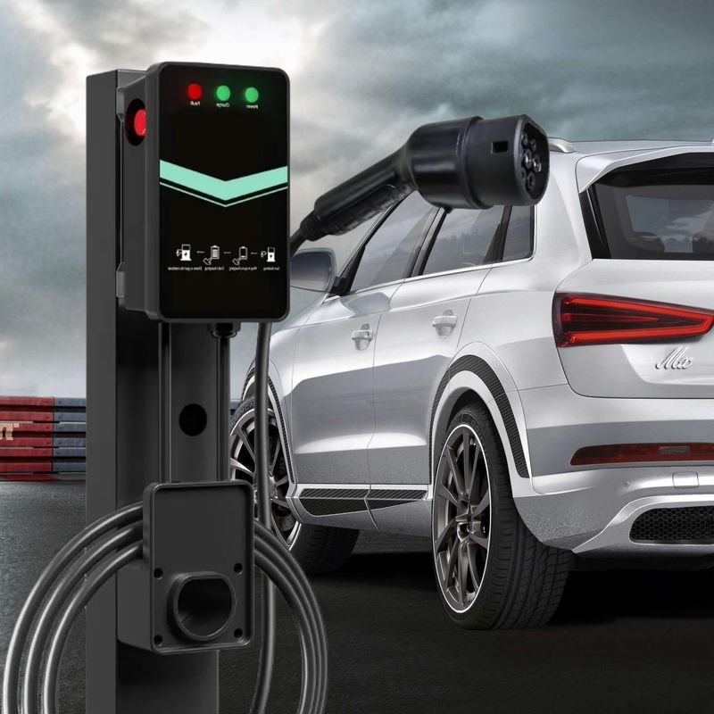 48A Loại 1 dành cho gia đình Đèn LED trạm sạc EV treo tường súng đơn