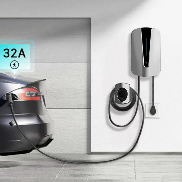 App Control Swipe Card 32A 48A PC chống cháy Home Smart Wall EV Charger Tiêu chuẩn Mỹ