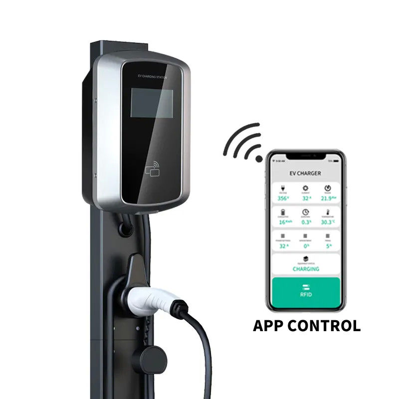 Thẻ RFID Wifi Bluetooth Trạm sạc xe EV gắn tường Bộ sạc xe AC 16A 380V