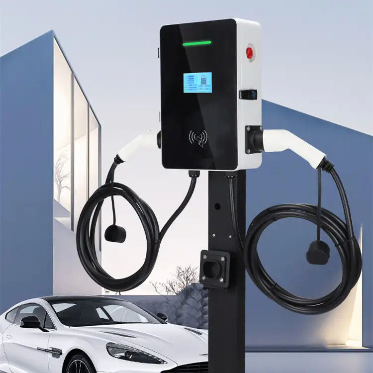 Súng đôi loại 2 Cáp 5m treo tường Trạm sạc EV Màn hình LCD