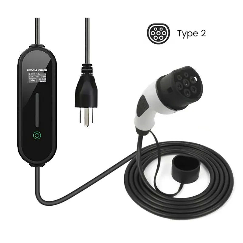 Màn hình loại 2 32A Hiển thị nhiệt độ bộ sạc AC EV di động Bảo vệ nhiệt độ