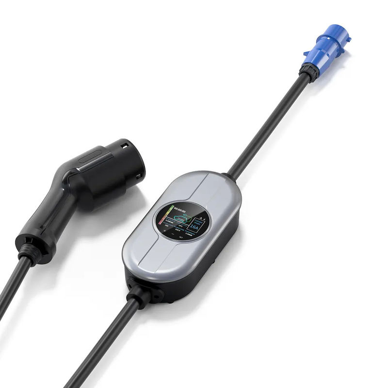 Loại 2 IEC Đèn thí điểm hiện tại có thể điều chỉnh OLCD Bộ sạc AC EV di động không thấm nước