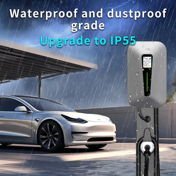 Loại 1 và Loại 2 màn hình LCD màn hình RFID tường EV sạc cho tất cả các xe EV